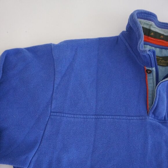 Orvis Blue Quarter Zip 80% Cotton Hiking Outdoors Pullover Sweater Medium - Picture 9 of 11